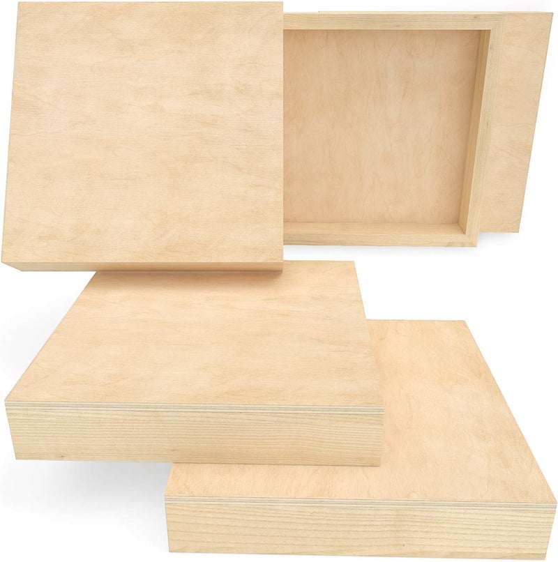 ARTEZA Wood Canvas Boards, 8 x 8 Inches, Pack of 5, Birch Wood, Wooden Panels for Acrylic and Oil Painting, Wood Burning, Crafting - Image 5
